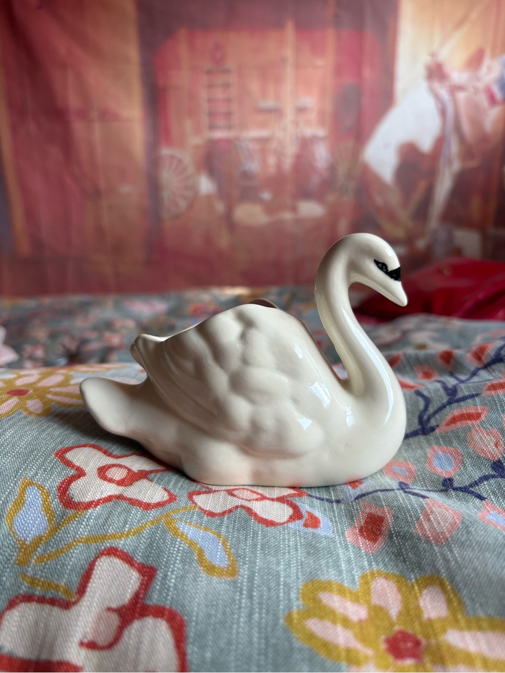 Vintage Mid-Century White Swan Mini Dish | Ceramic